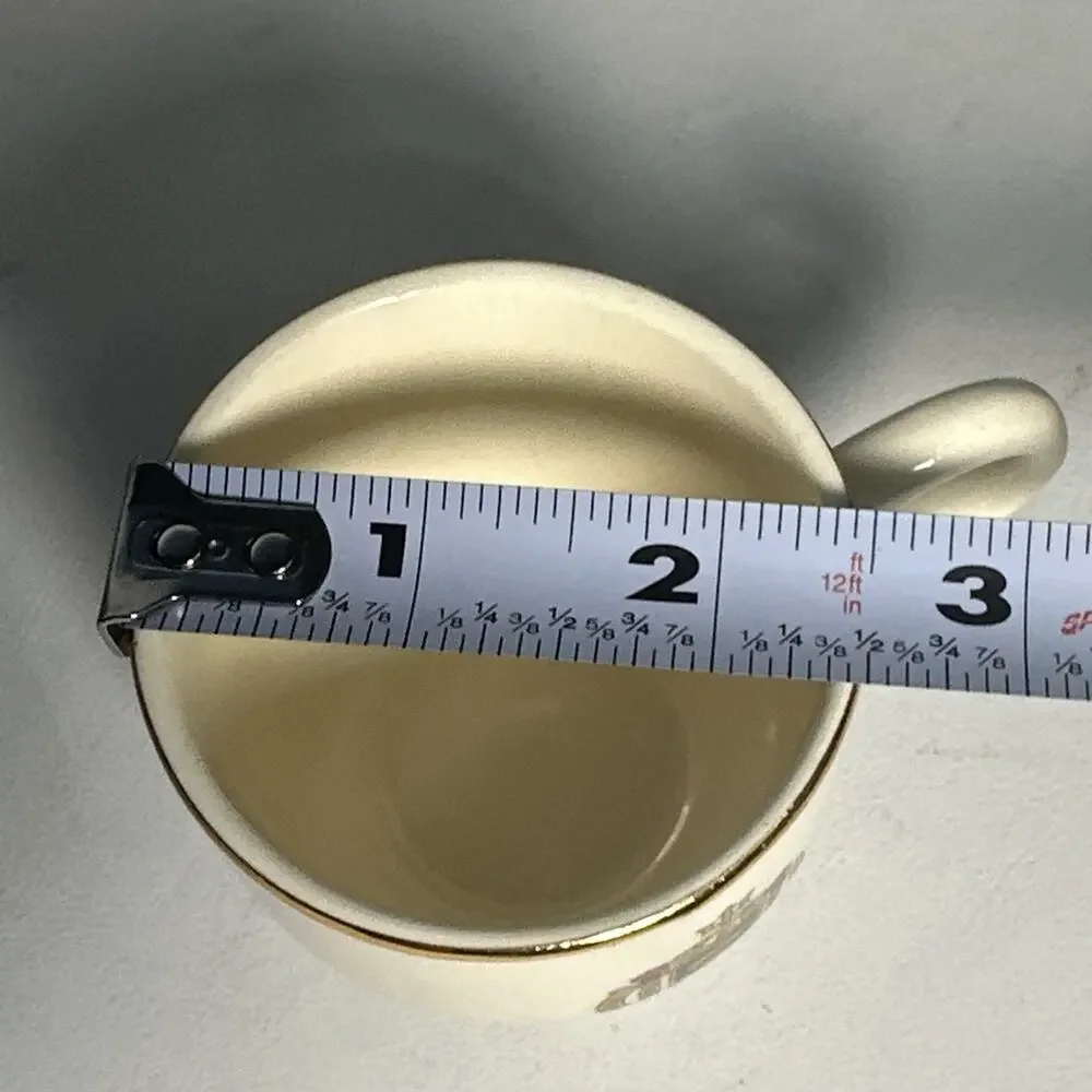 US Naval Academy Tea Cup & Saucer Crest Cream Gold